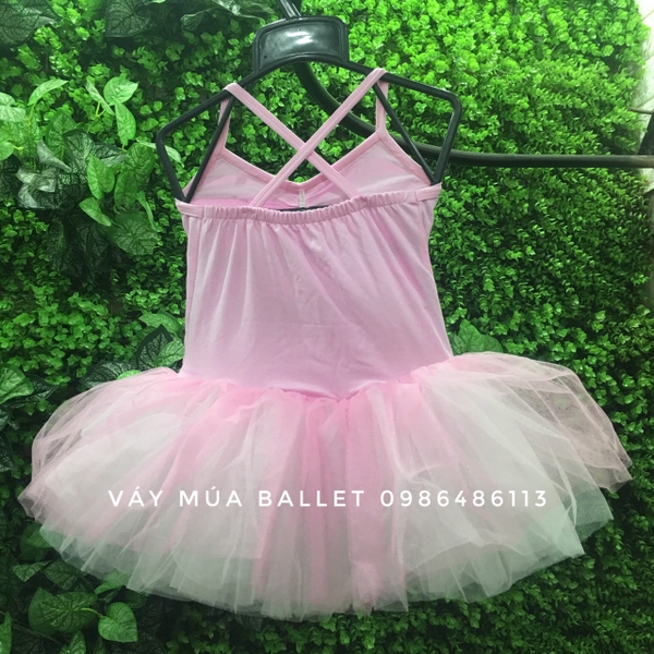 Váy múa 2 dây 5 tầng phối màu