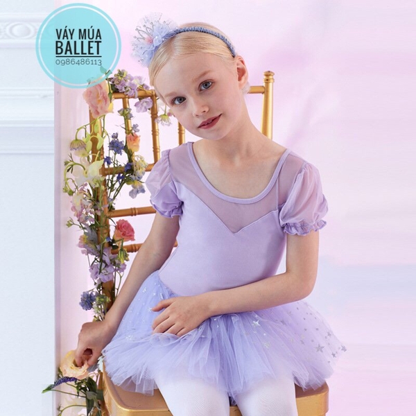 Váy múa phối ren sao tay bồng