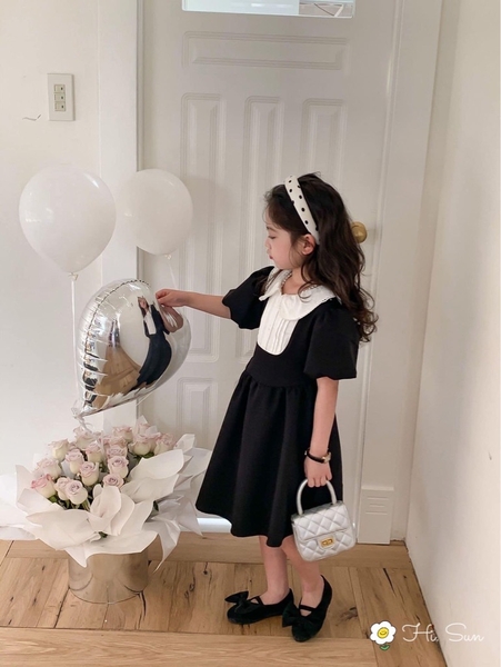 Váy tiểu thư phối màu sang xịn s130