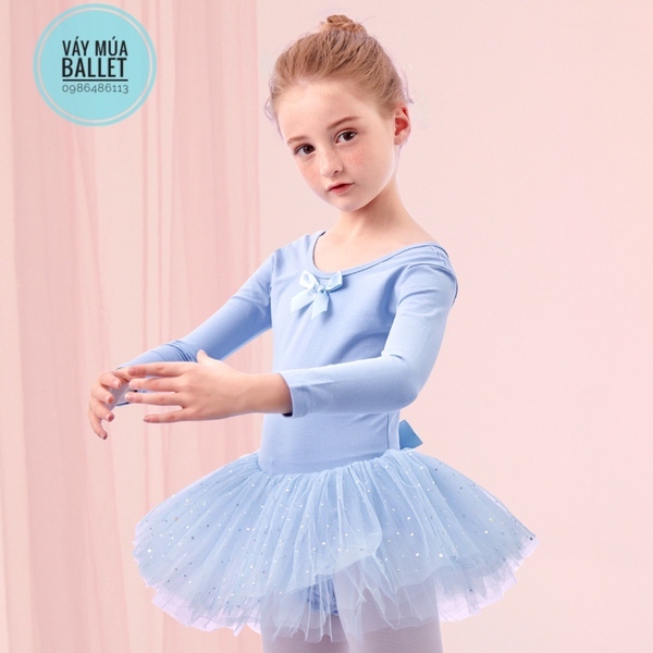 Váy múa đan lưng sao dài E (hồng, nâu, đỏ)