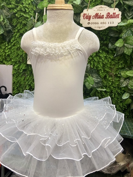 Váy múa 2 dây ren sao lấp lánh