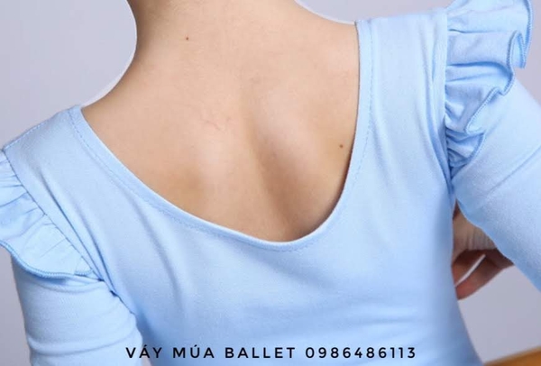 Set áo váy múa nơ dài tay