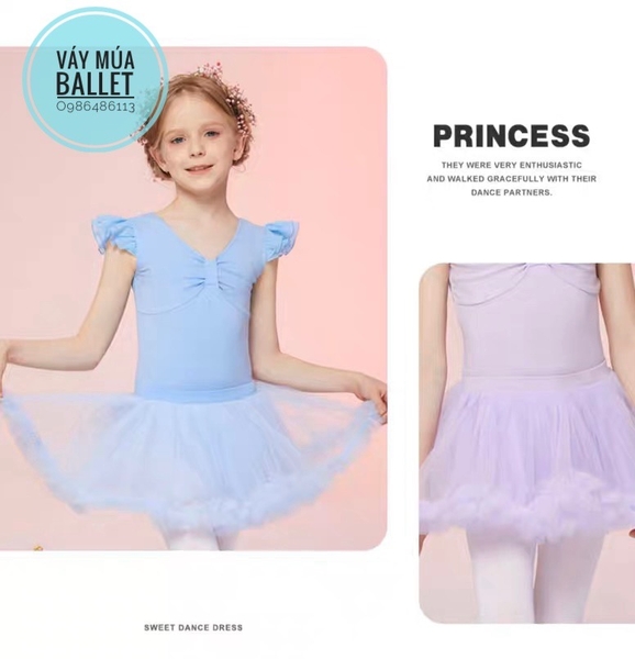 Chân váy múa tutu bồng bềnh xanh