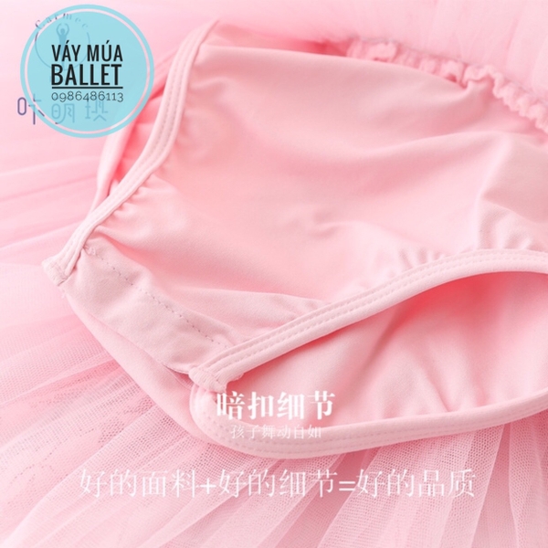 Váy tập múa ren tầng dài tay