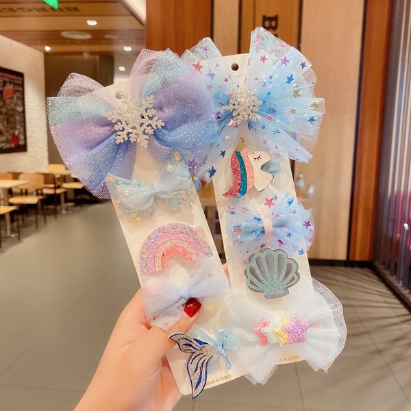 Set kẹp tóc nơ công chúa