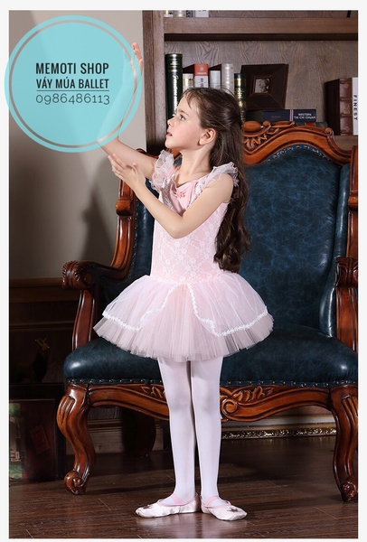 Váy múa phối ren tà vạt