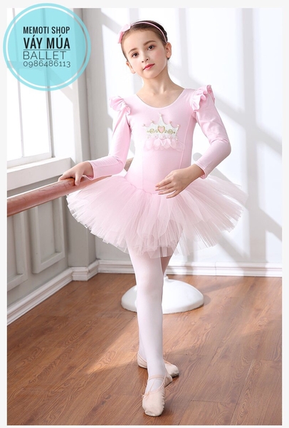 Váy múa vương miện dài tay