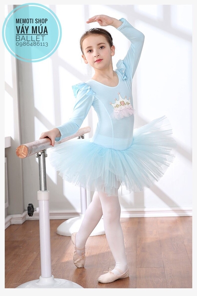 Váy múa vương miện dài tay