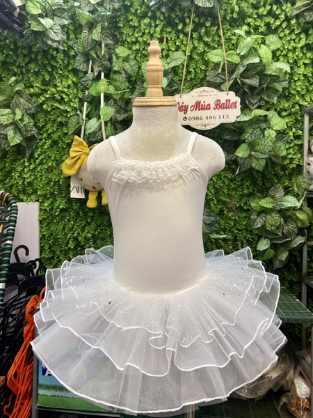 Váy múa 2 dây ren sao lấp lánh