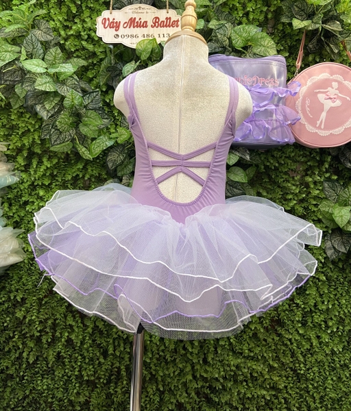 Váy múa 2 dây kép đan lưng nhiều màu