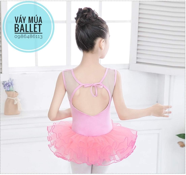 Set áo váy múa cutout lưng buộc nơ (2 màu)