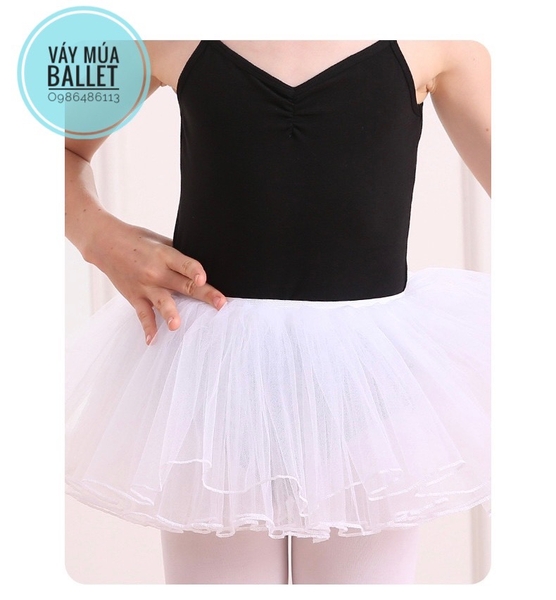 Chân váy múa xòe bồng 4 tầng (tím, xanh, hồng, đen, trắng)