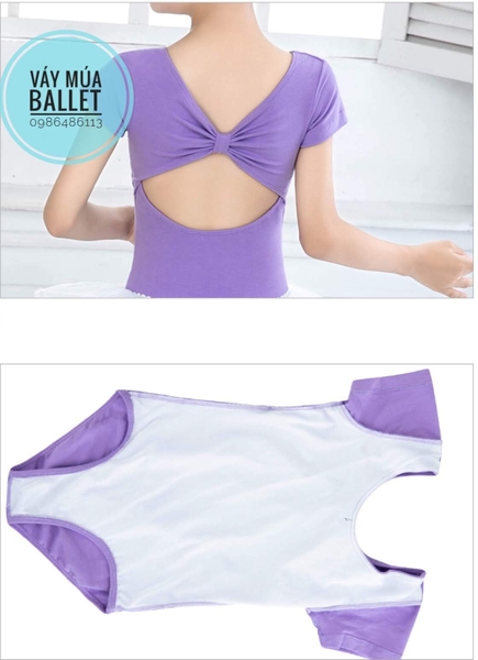 Set áo váy múa tím phối trắng