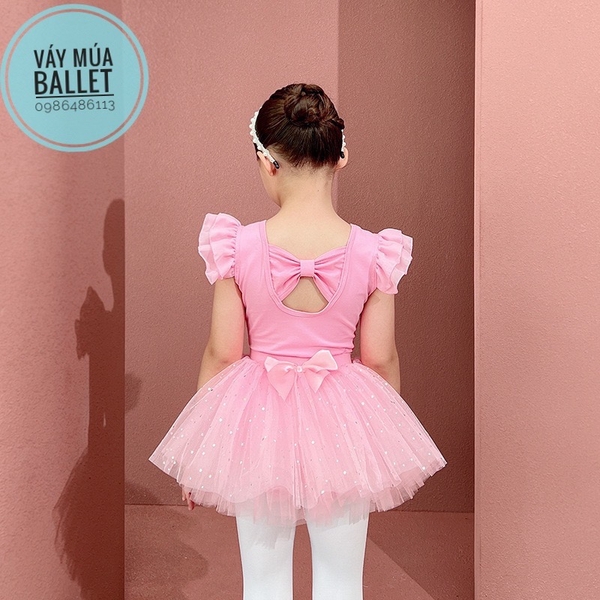 Set áo váy múa tiên nơ sao (tím, hồng, trắng)