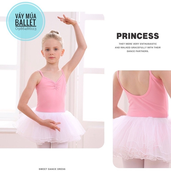 Chân váy múa xòe bồng 4 tầng (tím, xanh, hồng, đen, trắng)