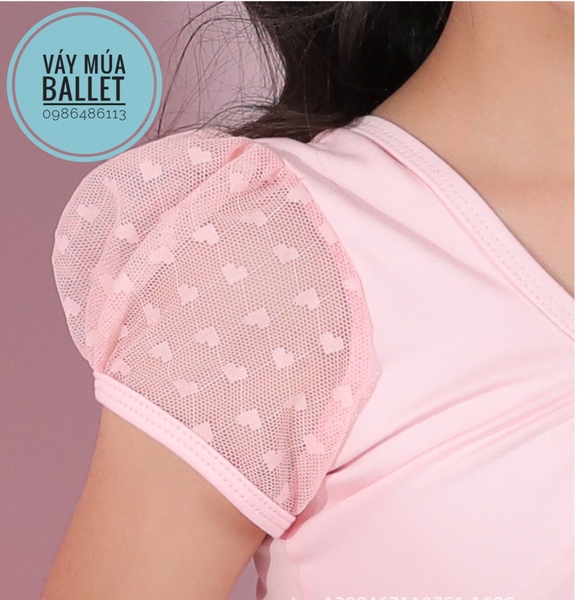 Set áo váy múa phối ren tay lưng