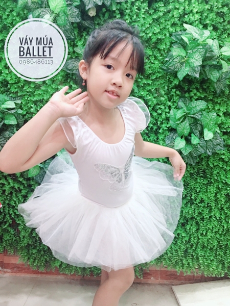 Váy múa tay tiên bướm trắng