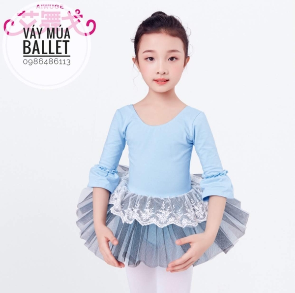 Váy múa bèo ren tay lỡ xanh