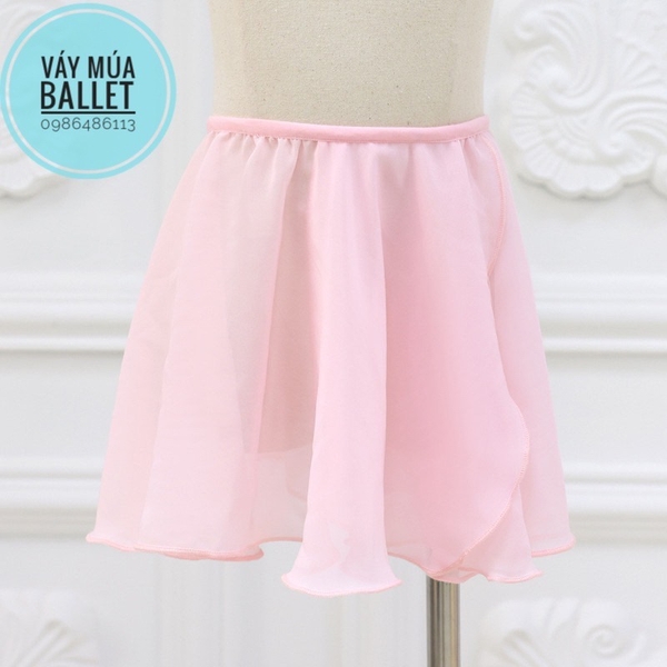 Chân váy múa tà chéo voan mềm (hồng, xanh, đen)