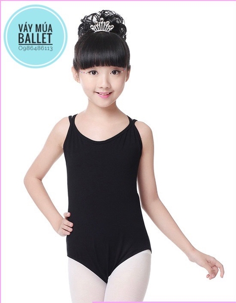 Áo tập múa 2 dây chéo (tím, xanh, hồng, đen)