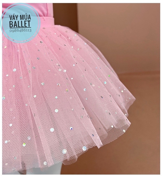 Set áo váy múa tiên nơ sao (tím, hồng, trắng)