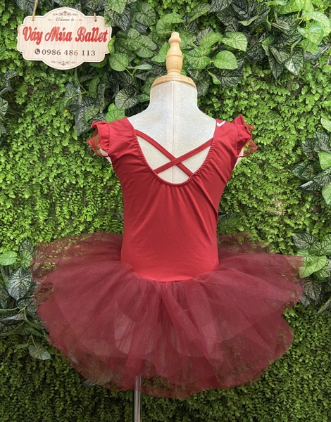 Váy múa tay tiên đỏ đô