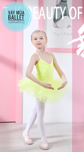 Set áo váy múa thun dây chéo (hồng, xanh, trắng, vàng)