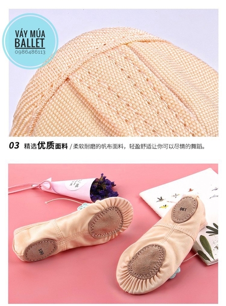 Giày vải múa ba hoa