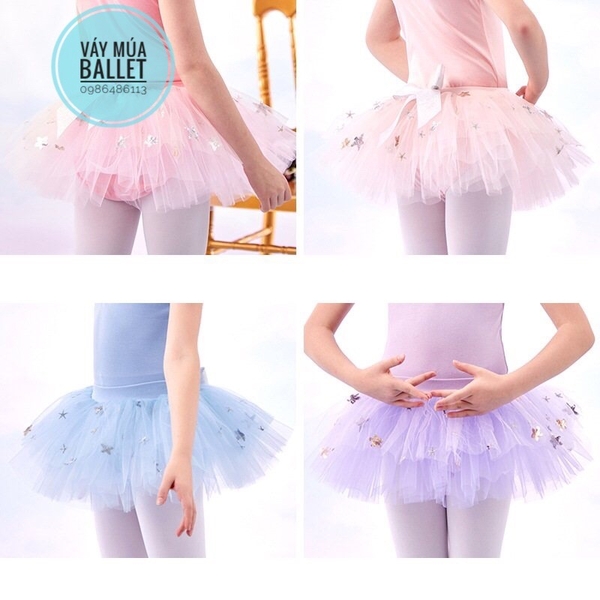 Chân váy sao lấp lánh nơ