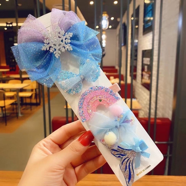 Set kẹp tóc nơ công chúa