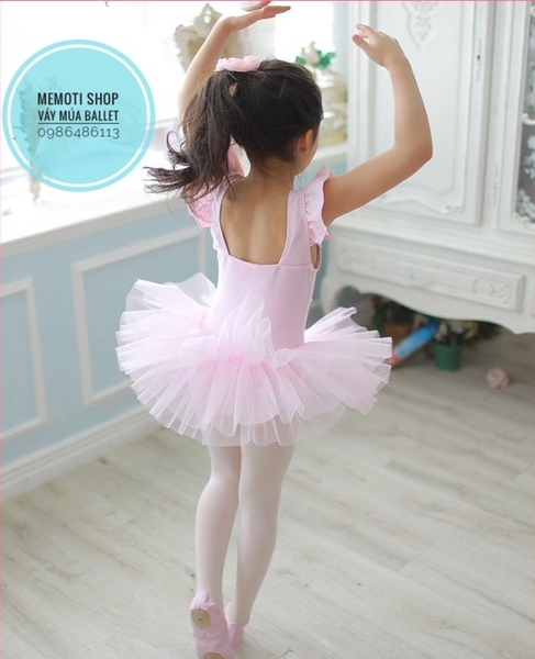 Váy múa vương miện hồng phấn