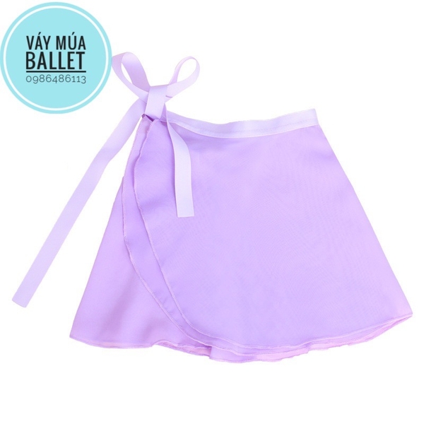 Chân váy múa tà buộc voan mềm (tím, xanh, hồng, đen, trắng)