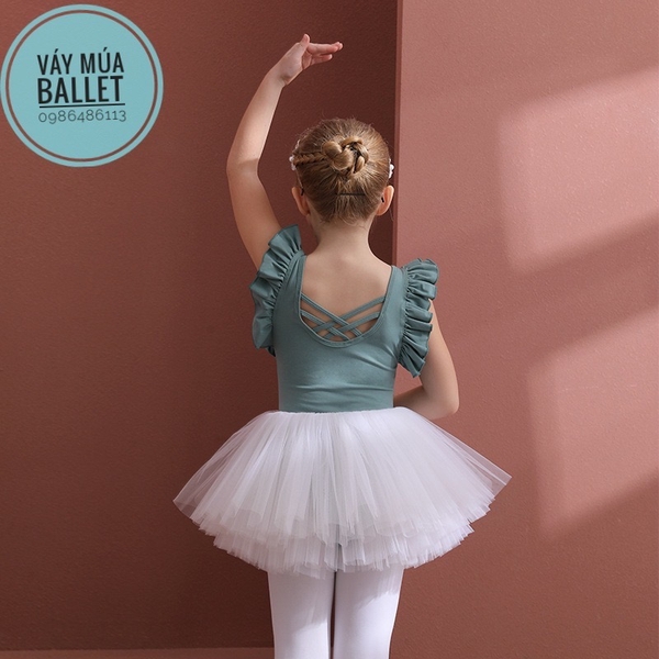 Set áo váy múa bèo vai đan lưng (nhiều màu)