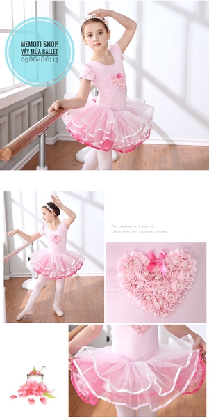 Váy múa kết tim hoa ngọc