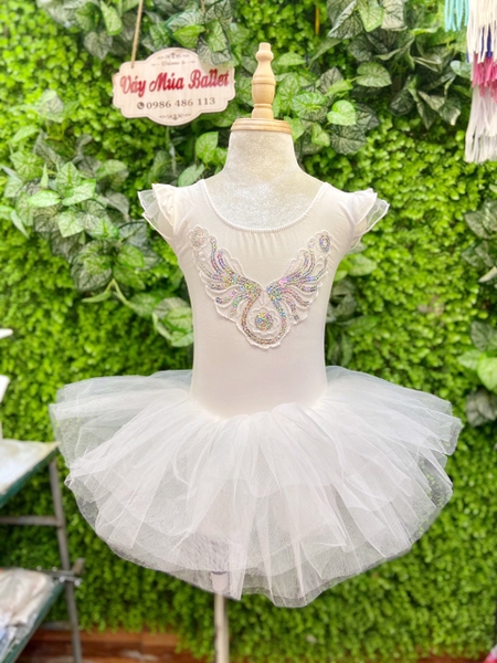 Váy múa tay tiên bướm trắng