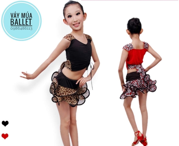 Bộ khiêu vũ dancesport da báo đỏ