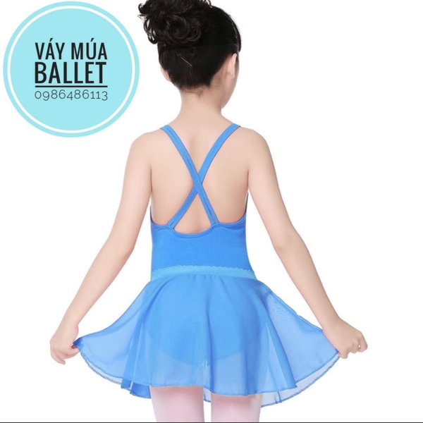 Set áo váy tập múa 2 dây đan chéo (hồng, xanh, đậm)