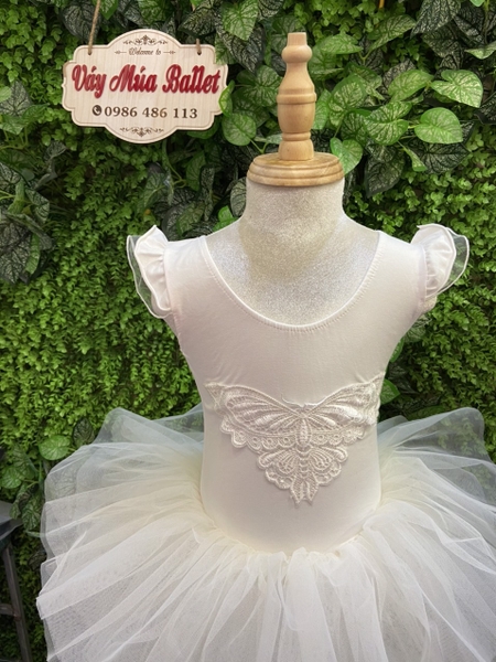 Váy múa tay tiên bướm trắng