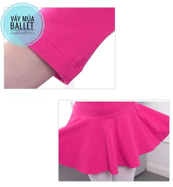 Váy tập múa cotton nơ ngắn tay 4 màu