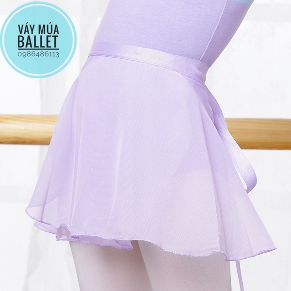 Chân váy múa tà buộc voan mềm (tím, xanh, hồng, đen, trắng)