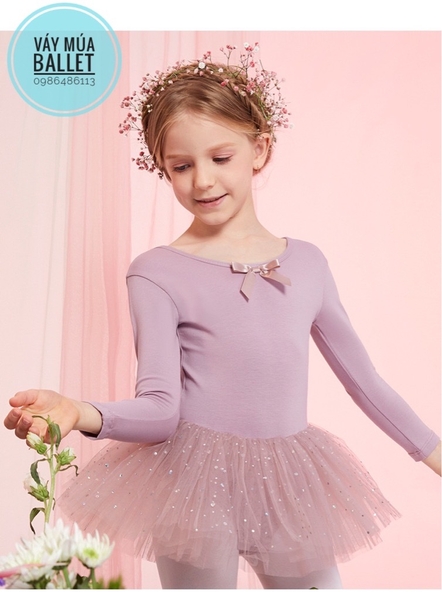 Váy múa đan lưng sao dài E (hồng, nâu, đỏ)