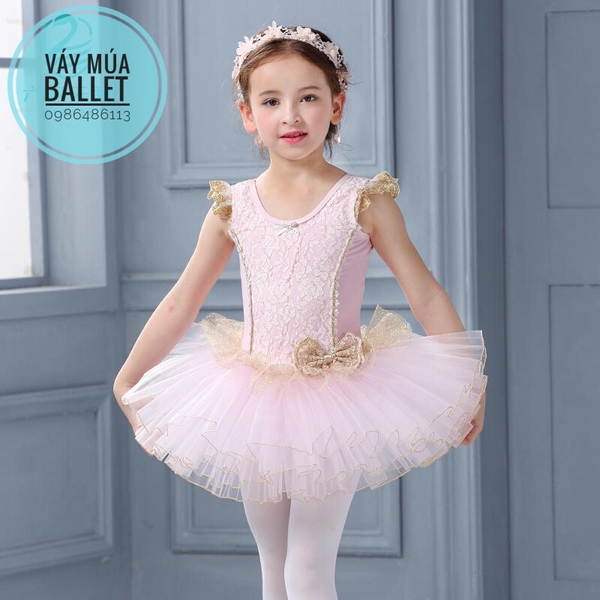 Váy múa ren đồng nơ cao cấp