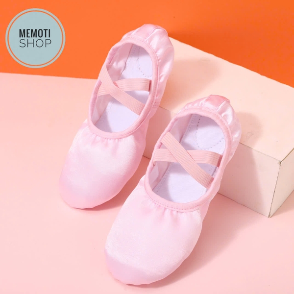 Giày múa satin mềm trơn