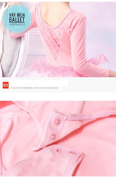 Váy múa nơ bèo lấp lánh dài (nhiều màu)