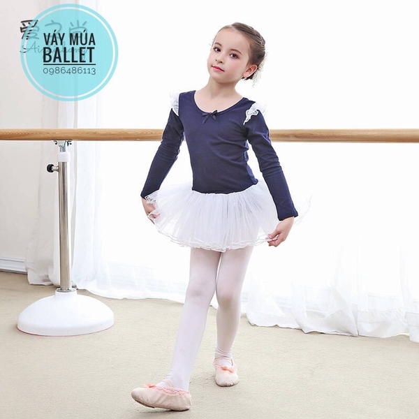 Váy múa tiên dài tay màu hồng, xanh coban, vàng, hồng đậm