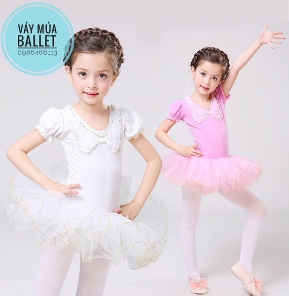 Váy múa ren cổ sen