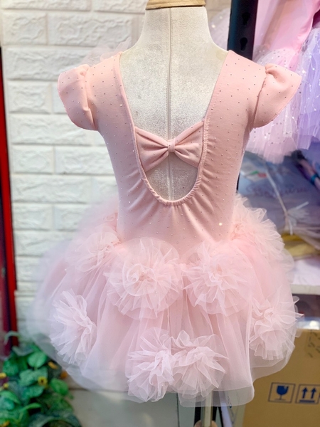 Váy múa cotton đá tiên hoa voan mềm