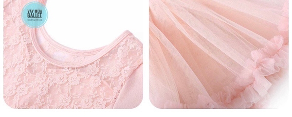 Váy múa ren tutu ngắn tay (hồng, xanh, đen)