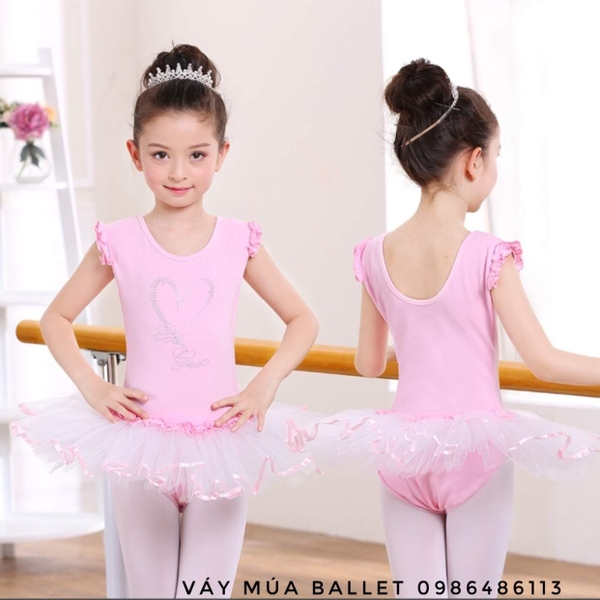 Váy múa ballet cute girl màu hồng
