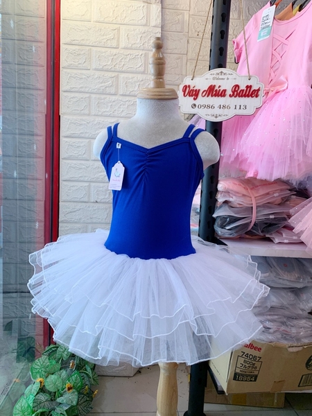 Váy múa dây đan xanh coban